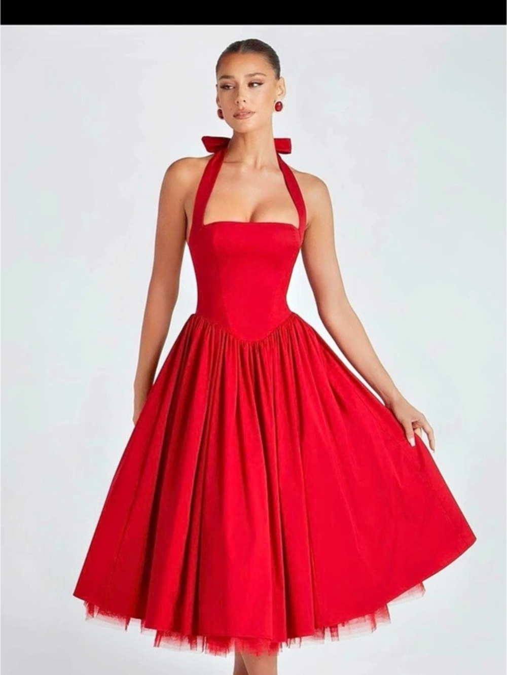 Babyboo Red Midi Dress Size Medium Like New
